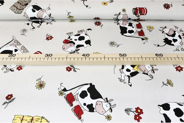 Dekorační látka Bavlna Veselé kravičky, š. 140 cm Barva Vícebarevná Rozměry Šířka 140 cm
