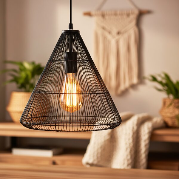 Toolight - Stropní svítidlo černý diamant 1xE27 LH2065, černá, OSW-00465
