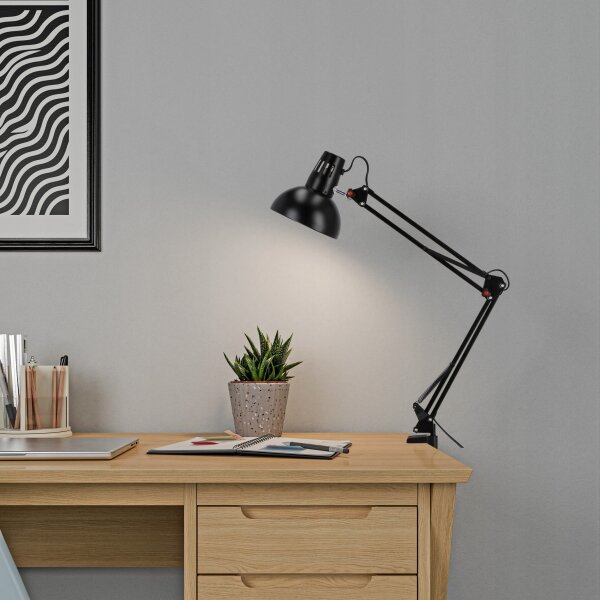 Stolní lampa s klipem 1xE27/60W/230V černá