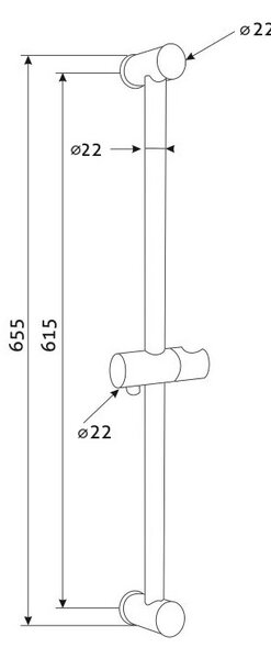 Mereo Mereo, Posuvný držák sprchy 655 mm, CB910B