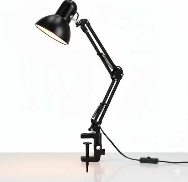 Stolní lampa s klipem 1xE27/60W/230V černá