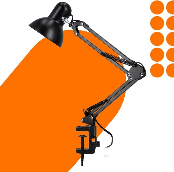 Stolní lampa s klipem 1xE27/60W/230V černá