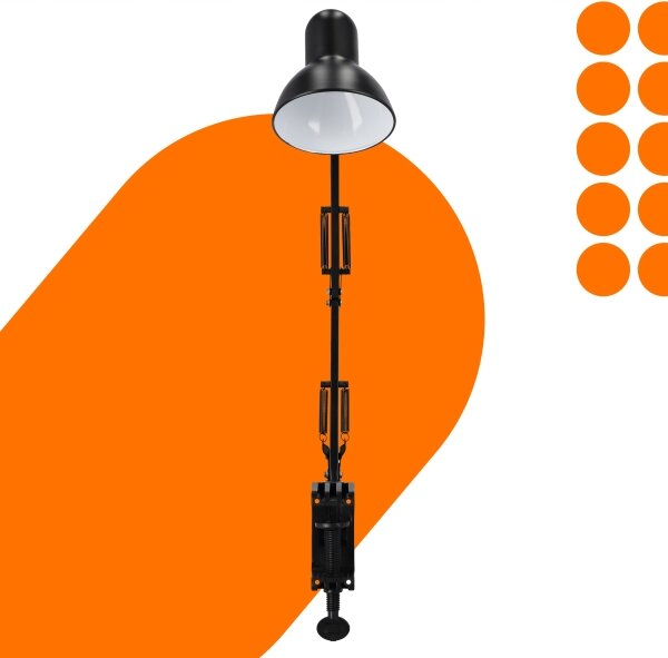 Stolní lampa s klipem 1xE27/60W/230V černá