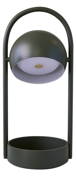 FRANDSEN LED stolní lampa Ball Portable, olivově zelená, ocel, stmívatelný, Zelená, Obývací pokoj / jídelna, kov, Design
