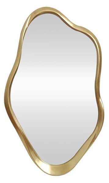 Glamour zlaté závěsné zrcadlo Elara v nepravidelném organickém tvaru s plastickým rámem 100 cm