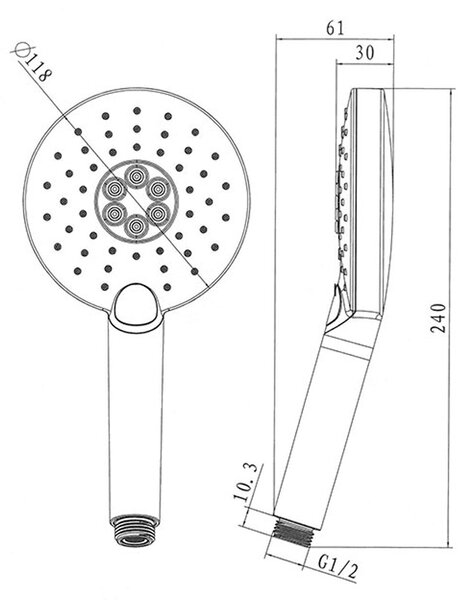 Mereo Mereo, Ruční sprcha třípolohová O 12cm, CB565G