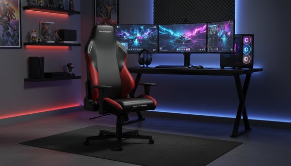 Herní židle DXRacer DRIFTING - umělá kůže, černá / červená