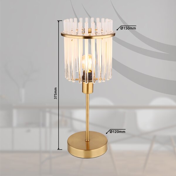 Globo Lighting Gorley stolní lampa 1x40 W bílá-průhledná-zlatá 15698TM
