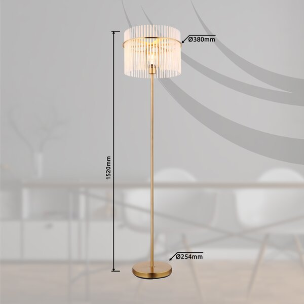 Globo Lighting Gorley stojací lampa 1x60 W bílá-průhledná-zlatá 15698SM