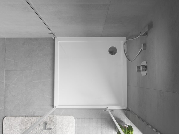 Mexen Flow, čtvercová sprchová vanička slim 75 x 75 cm, bílá lesklá, 46S107575