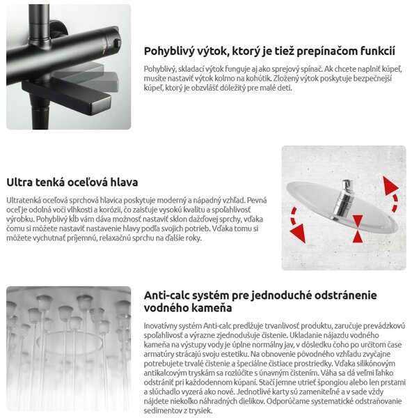 Deante Cascada, termostatická vanová baterie se sprchovou soupravou, chromová, DEA-NAC_01HT
