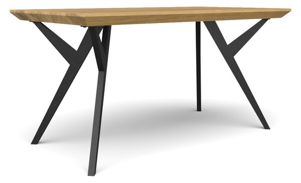 Konferenční stolek Mandelík Typ a sukovitost dřeva: Dub sukovitý/rustikální (0 Kč), Barva kovových nohou: Černá mat - RAL 9005 (0 Kč), velikost stolku (D x Š x V): 100 x 55 x 50 (cm)