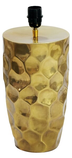 Moderní art-deco stolní lampa Almina se zlatým kovovým podstavcem s kladívkovým efektem a černým textilním stínítkem 53 cm