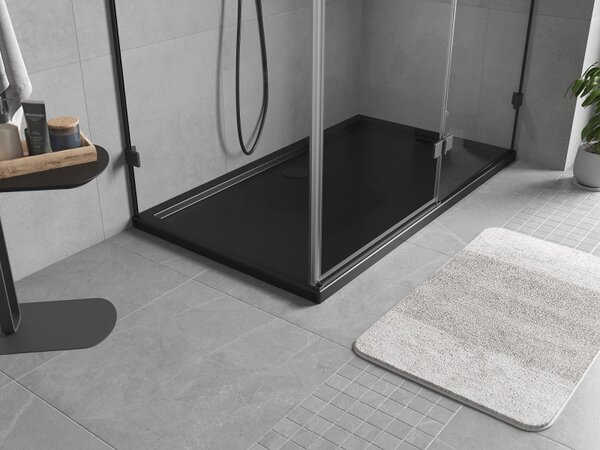 Mexen, Mexen Flow obdélníková sprchová vanička slim 140 x 70 cm, černá matná, 46R707014