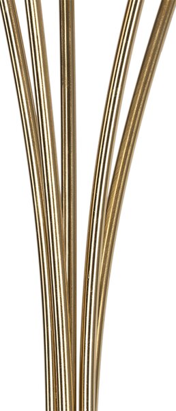 Moderní stojací lampa zlatá 5-světlo s kouřovým sklem - Atény