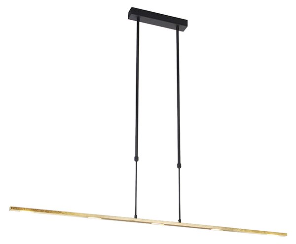 Závěsné svítidlo černé se zlatem vč. LED stmívatelné - Bold