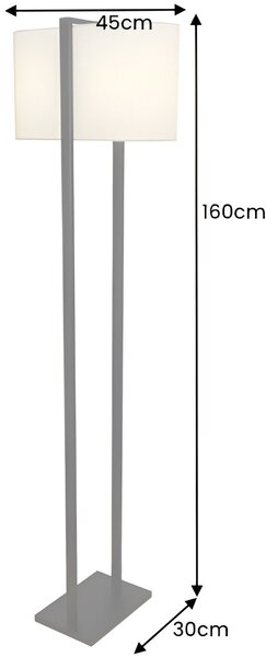 Moderní stojací lampa Ambient s oválným béžovým textilním stínítkem a černou kovovou konstrukcí s podstavcem 160 cm