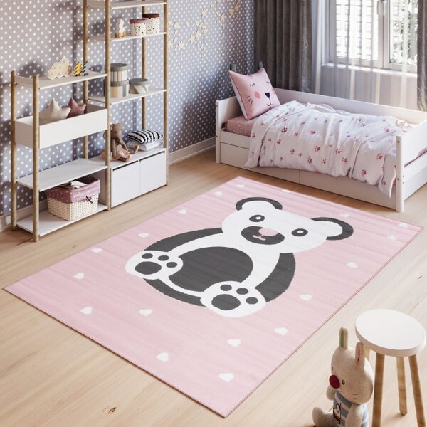 Dětský koberec PINKY DF04A Bear růžový