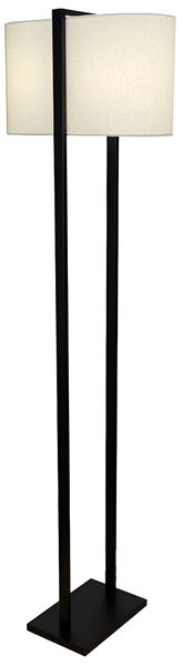 Moderní stojací lampa Ambient s oválným béžovým textilním stínítkem a černou kovovou konstrukcí s podstavcem 160 cm