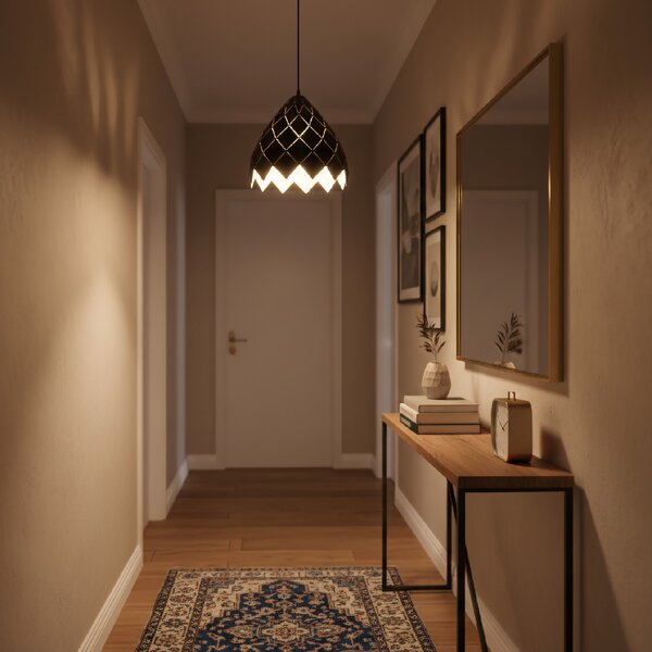 Toolight Toolight, závěsná kovová stropní lampa 1xE27 APP338-1CP, černá, OSW-05019