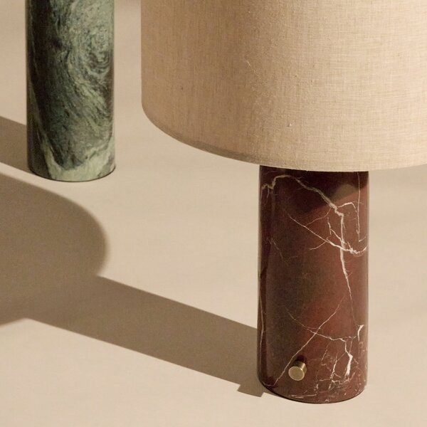 Stolní lampa GUBI, Gravity Small, stmívatelné, Červená, Obývací pokoj, Kámen, Design