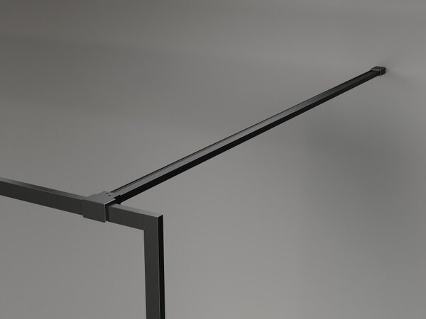 Mexen, Mexen Kioto-XF sprchová stěna s rámem 50 x 202 cm, grafit 10 mm, černá - 800-050-104-70-40-X