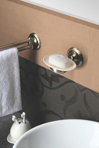 BISK Erga Deco, 2-ramenný držák na ručníky, antická mosaz, ERG-00402