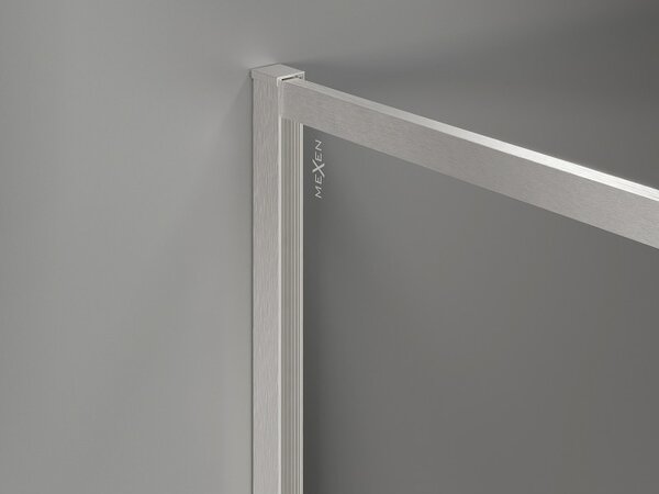 Mexen, Mexen Kioto-XF sprchová stěna s rámem 60 x 202 cm, matná 10 mm, matný nikl - 800-060-104-97-30-X