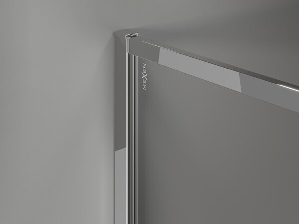 Mexen, Mexen Kioto-XF sprchová stěna s rámem 60 x 202 cm, matná 10 mm, chrom - 800-060-104-01-30-X