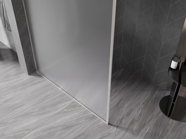 Mexen, Mexen Kioto-XF sprchová stěna s rámem 60 x 202 cm, matná 10 mm, matný nikl - 800-060-104-97-30-X