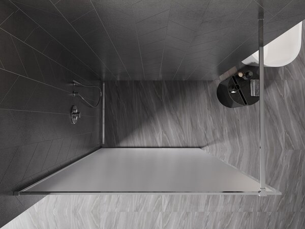 Mexen, Mexen Kioto-XF sprchová stěna s rámem 60 x 202 cm, matná 10 mm, chrom - 800-060-104-01-30-X