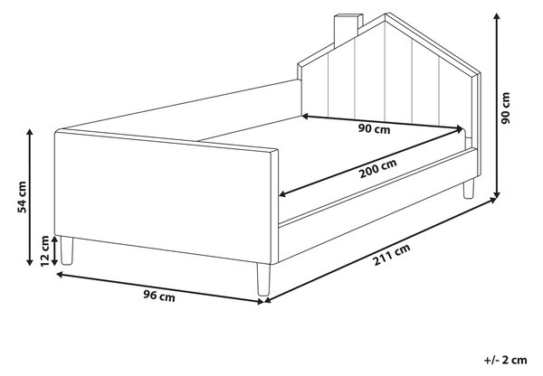 Dětská postel Domek Umělý samet KERVAN 90 x 200 cm Světle hnědá