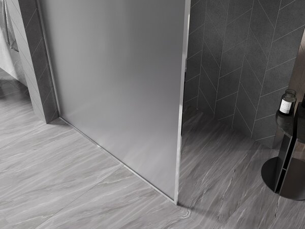 Mexen, Mexen Kioto-XF sprchová stěna s rámem 60 x 202 cm, matná 10 mm, chrom - 800-060-104-01-30-X
