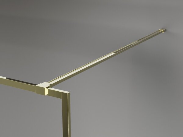 Mexen, Mexen Kioto-XF sprchová stěna s rámem 50 x 202 cm, grafit 10 mm, zlatá - 800-050-104-50-40-X