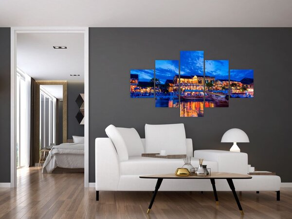Obraz nočního města Hoi An, Vietnam (125x70 cm)