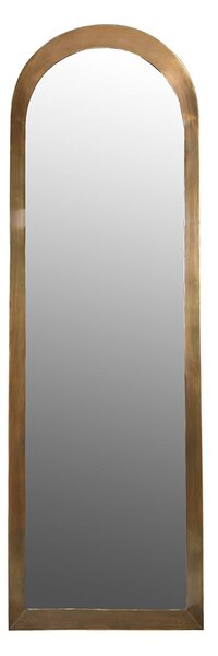 Designové art deco vysoké zrcadlo Jadon s vyvýšeným kovovým rámem s obloukem v mosazném zlatém vintage provedení 191 cm