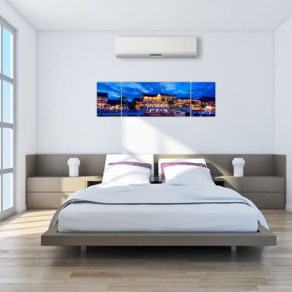 Obraz nočního města Hoi An, Vietnam (170x50 cm)