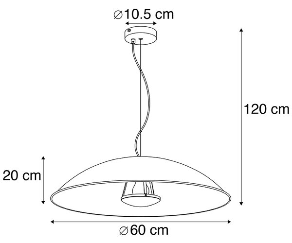 Vintage závěsné svítidlo černé se zlatem 60 cm - Emilienne