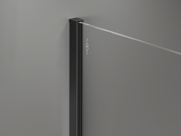 Mexen Kioto-X, sprchová zástěna 110 x 200 cm, 10mm sklo námraza, černý profil, 800-110-101-70-30-X