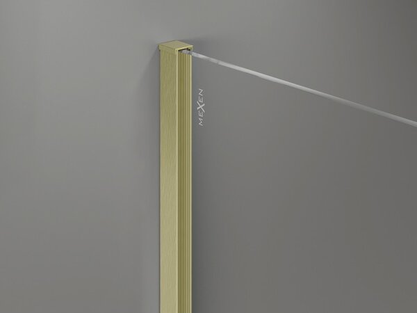 Mexen, Mexen Kioto-X sprchová stěna 60 x 200 cm, matná 10 mm, broušené zlato - 800-060-101-55-30-X