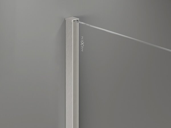 Mexen, Mexen Kioto-X sprchová stěna 60 x 200 cm, grafit 10 mm, matný nikl - 800-060-101-97-40-X