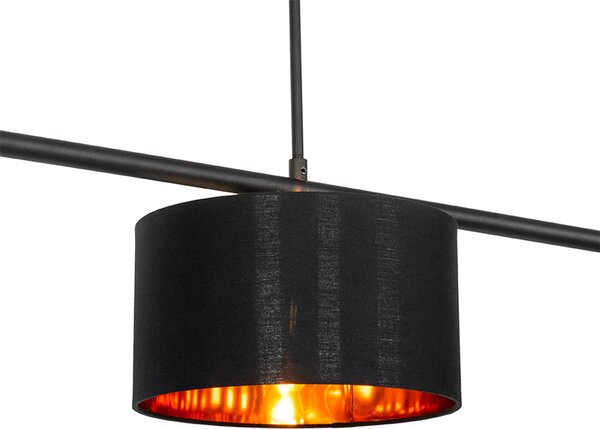 Moderní závěsné svítidlo černé se zlatem 125 cm 3-světlo - VT 3