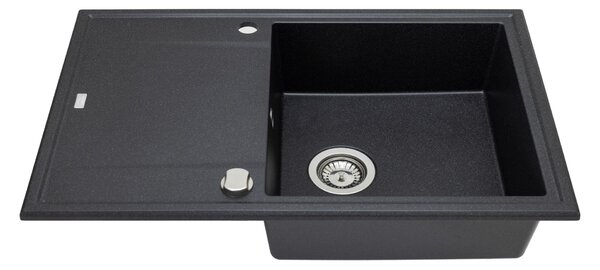 Laveo Megalo, kuchyňský granitový dřez 790x490x230 mm, černá, LAV-SBE_711T