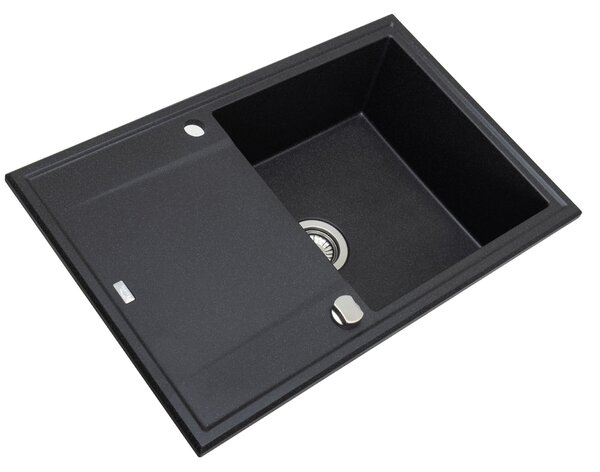 Laveo Megalo, kuchyňský granitový dřez 790x490x230 mm, černá, LAV-SBE_711T