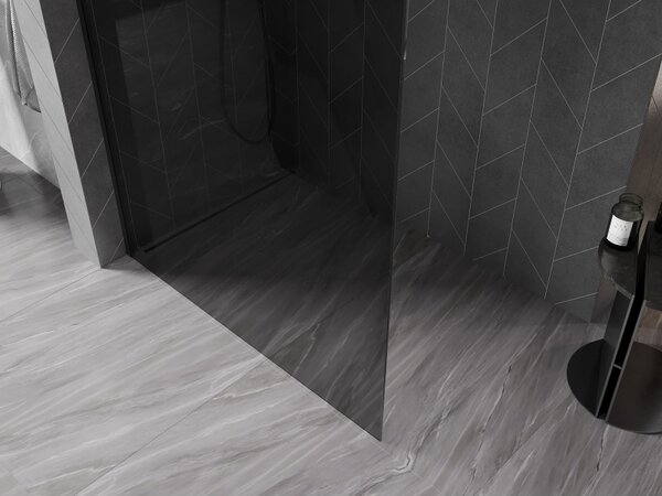 Mexen, Mexen Kioto-X sprchová stěna 60 x 200 cm, grafit 10 mm, černá - 800-060-101-70-40-X
