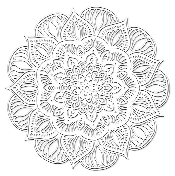 DUBLEZ | Vyřezávaná 3D Mandala - lotosový květ | Obraz