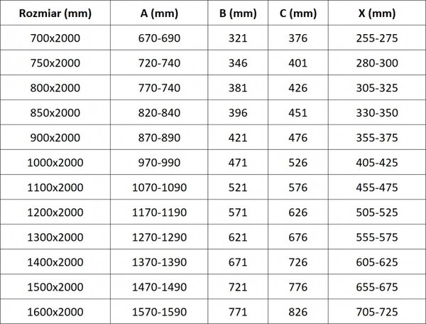 Mexen Velar, sprchová zástěna s posuvnými dveřmi Walk-in 70 x 200 cm, 8mm čiré sklo, broušená ocel, 871-070-000-03-97