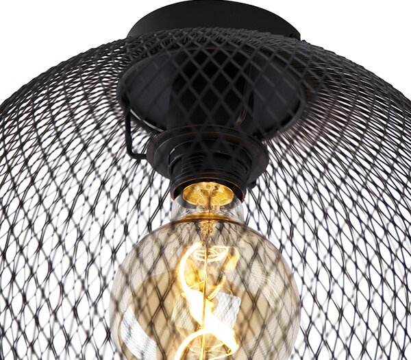 Moderní stropní svítidlo černé 30 cm - Mesh Ball