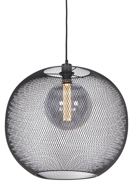 Moderní závěsná lampa černá - Mesh Ball