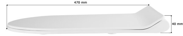 Gamma D8, WC sedátko 470x365 mm, polypropylen, SoftClose, EasyClean, bílá lesklá, GMA-D8